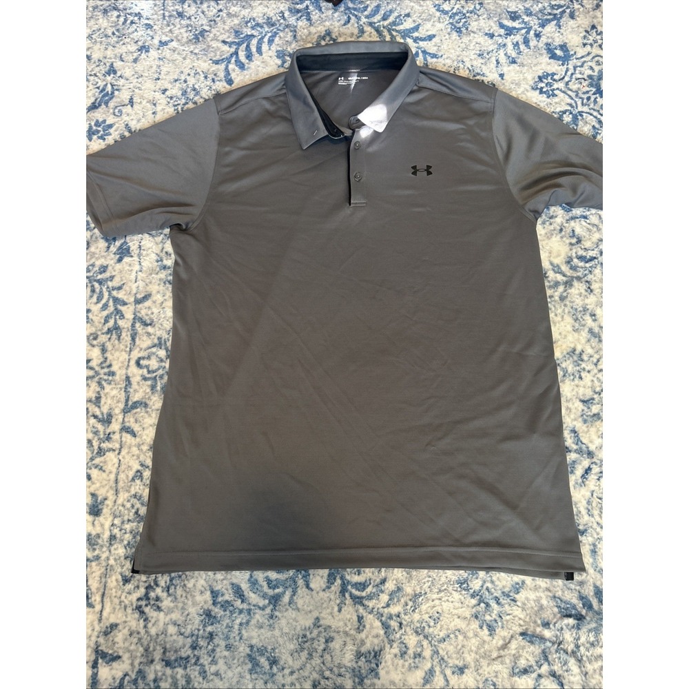 Under Armour Men's Athletic Polo Loose Fit Size 3XLT Dark Charcoal Gray